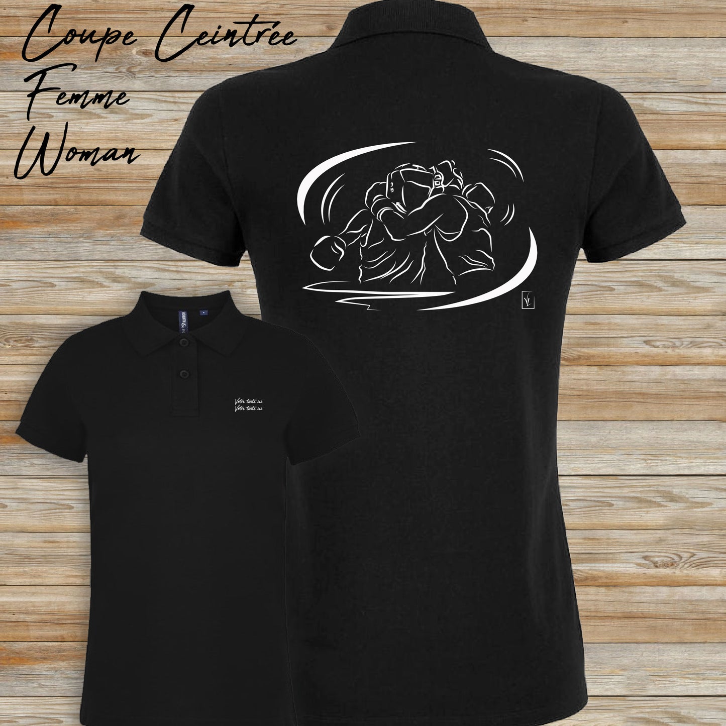 Graphisme boxe sport combat à personnaliser avec du texte Création Virginie Linard ©.