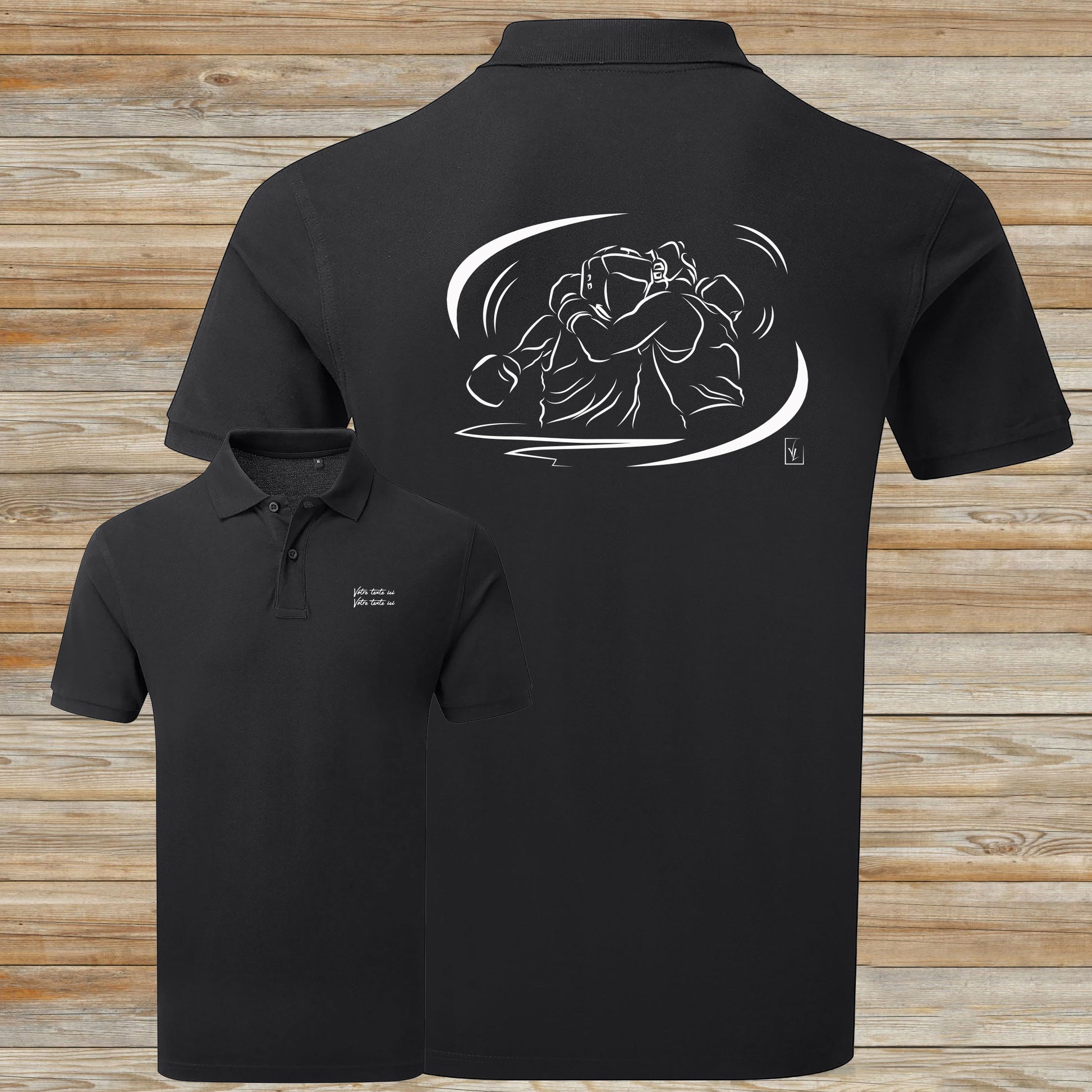 Graphisme boxe sport combat à personnaliser avec du texte Création Virginie Linard ©.