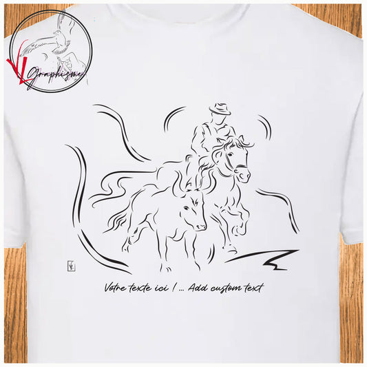 Camargue gardian cheval taureau Tshirt personnalisé couleur blanc Création VLGraphisme Virginie Linard ©