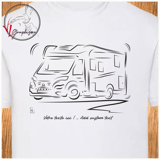 Graphisme camping car sur tshirt à personnaliser Virginie Linard ©