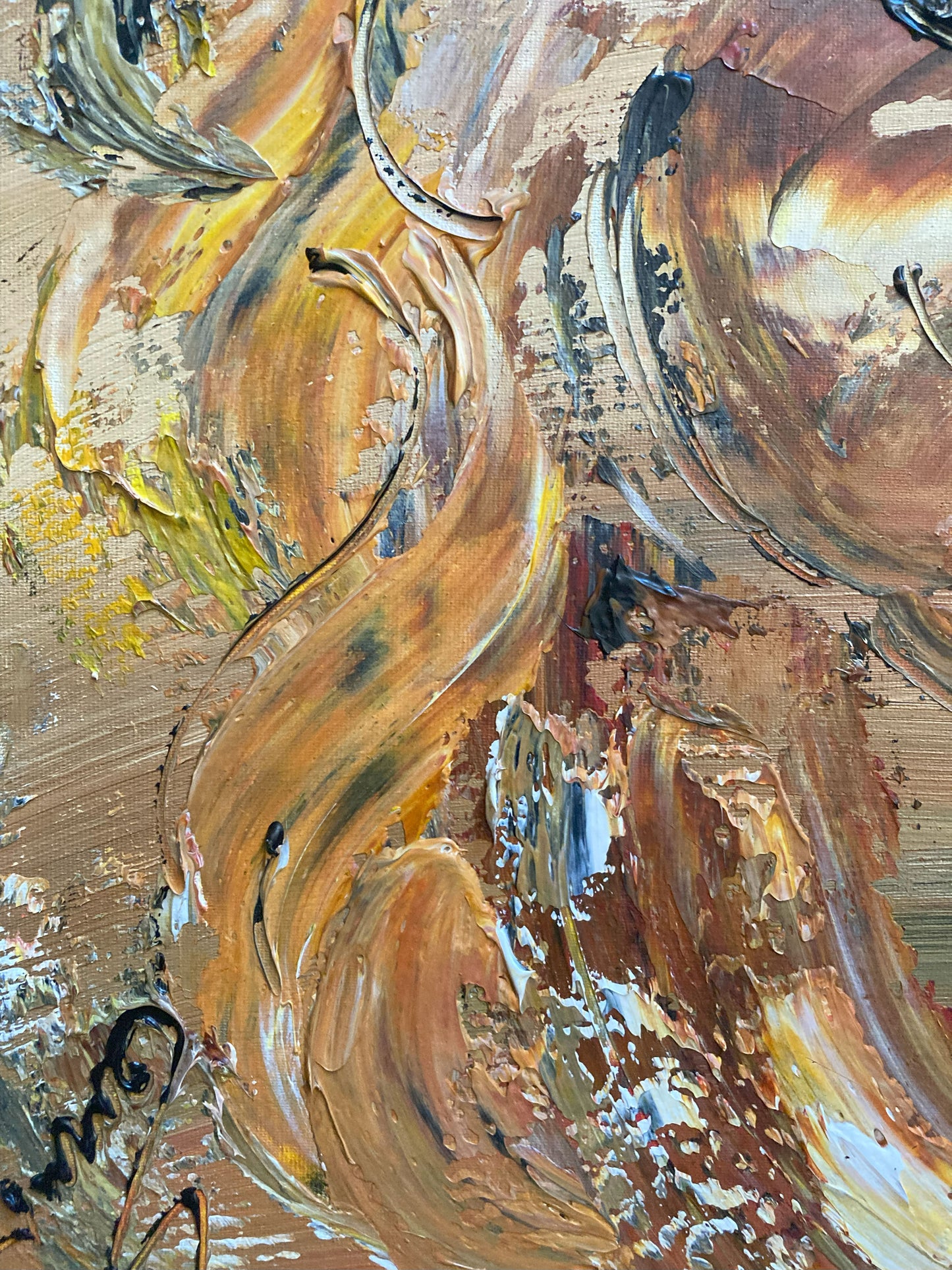 Tableau cheval marron , peinture sur toile 40x40cm. Création Virginie Linard ©.