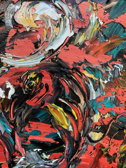 Tableau Peinture Corrida Tauromachie - Spatule Reliefs - Toile Originale 30x50cm