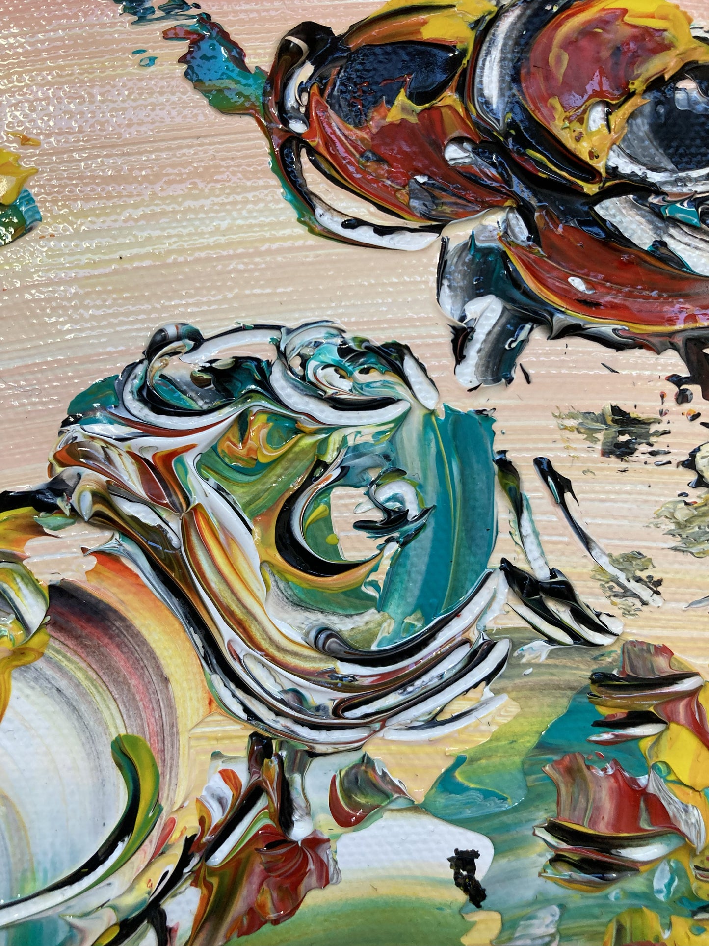 Tableau Peinture Corrida Tauromachie - Spatule Reliefs - Toile Originale 30x50cm