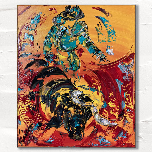 Corrida Tauromachie - Peinture sur toile 46x38cm