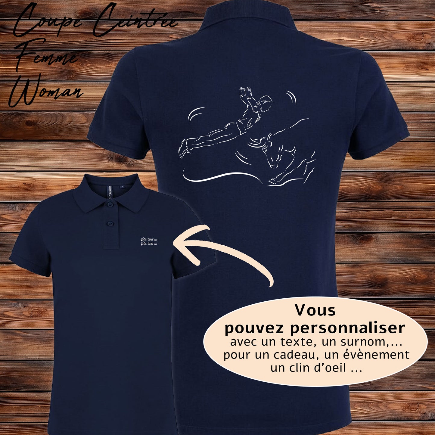 Polo Course Landaise Sauteur Face à Face - Personnalisable