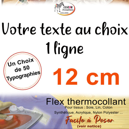 Flex thermocollant personnalisé nom phrase plusieurs couleurs