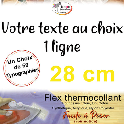 Flex thermocollant phrase au choix 28 cm