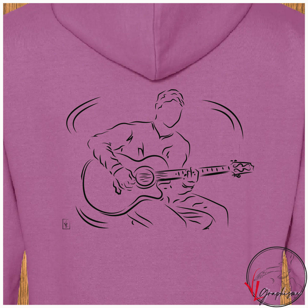 Guitare Musique Guitariste Musicien Sweat personnalisé rose mauve Création VLGraphisme virginie Linard ©