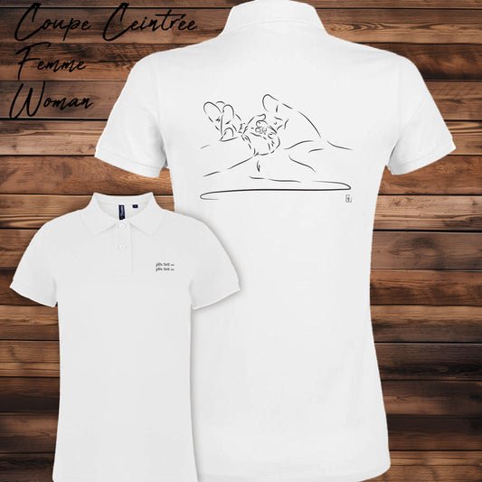 Graphisme Main enfant dans main adulte, amour naissance baptême, sur polo. Création Virginie Linard ©.