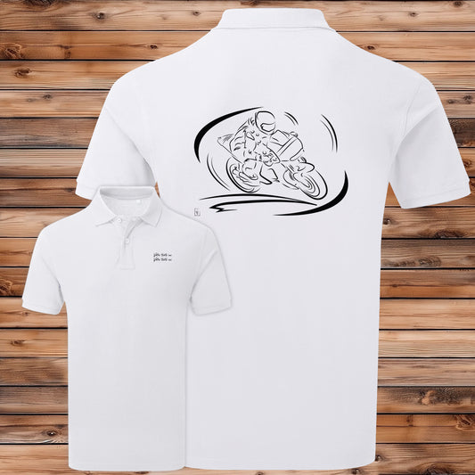 Polo Course Moto personnalisable avec graphisme moto de course - Polycoton confort
