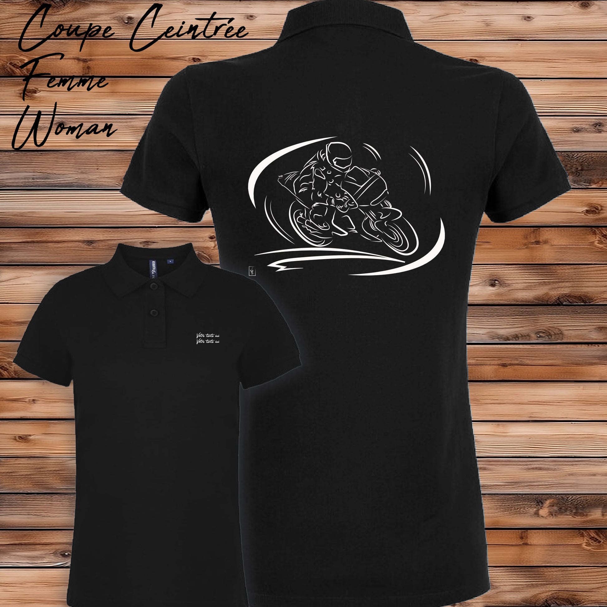 Polo Course Moto personnalisable avec graphisme moto de course - Poly-coton confort
