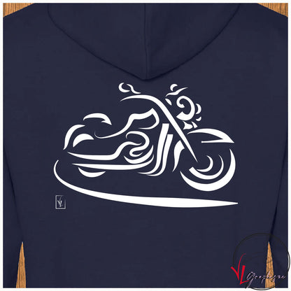 Graphisme moto sigle sur sweat de Virginie Linard ©