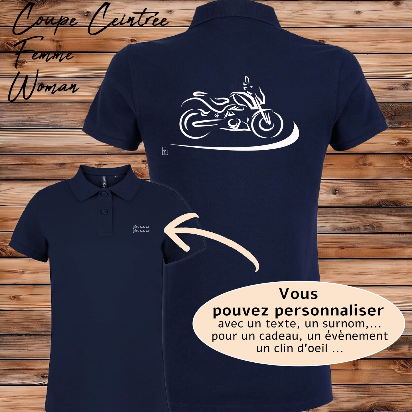 Polo moto harley vintage. Personnalisable.