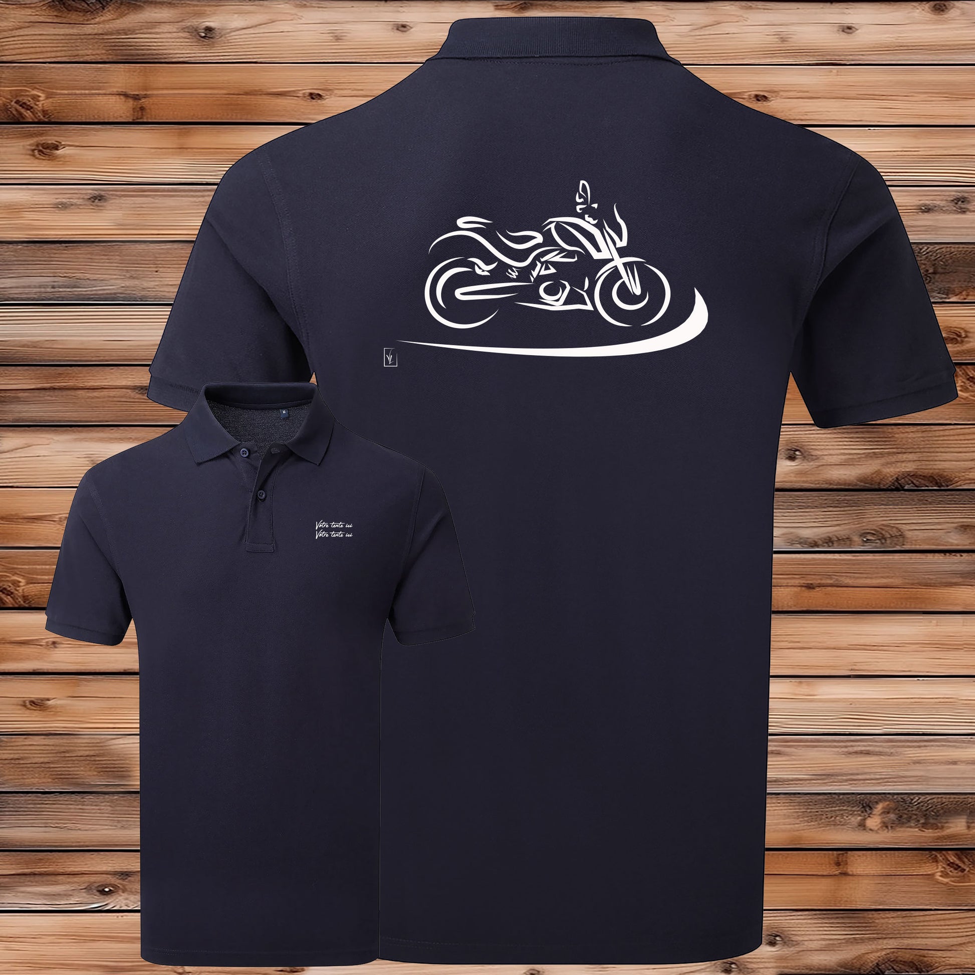 Polo moto harley vintage. Personnalisable.