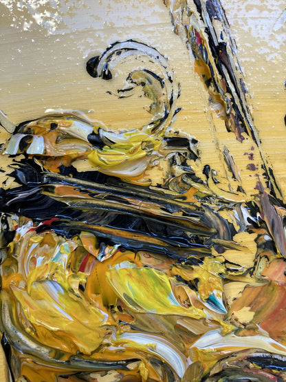 Golf swing painting on canvas 55x46 cm