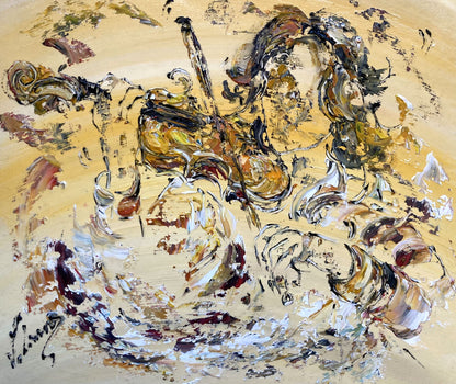 Golf swing painting on canvas 55x46 cm