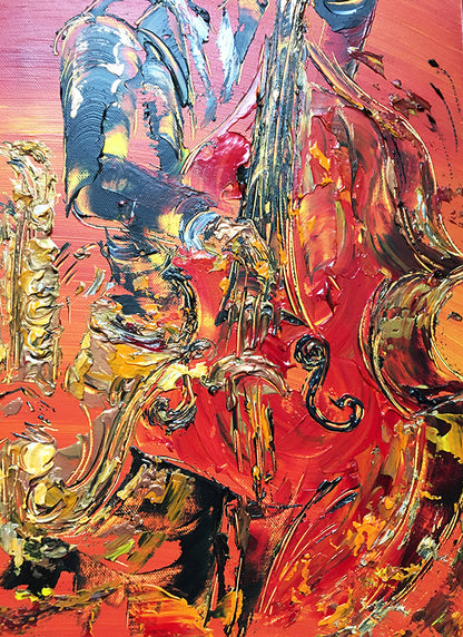 Musiciens Jazz - Peinture sur toile 60x60cm