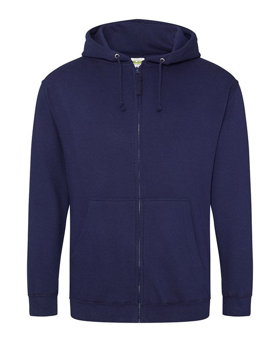 Veste zippée sweat à capuche 280g - Emplacements coeur & dos - Nuancier couleur vert bleu