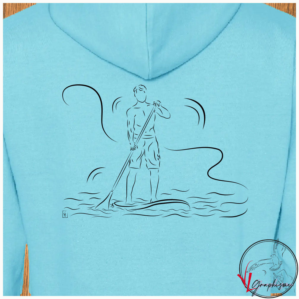 Paddle padle homme mer sweat personnalisé couleur bleu et noir Création VLGraphisme Virginie Linard ©