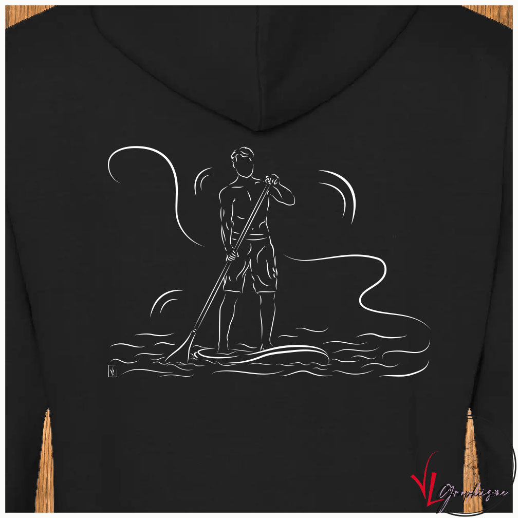 Paddle padle homme mer sweat personnalisé couleur noir Création VLGraphisme Virginie Linard ©