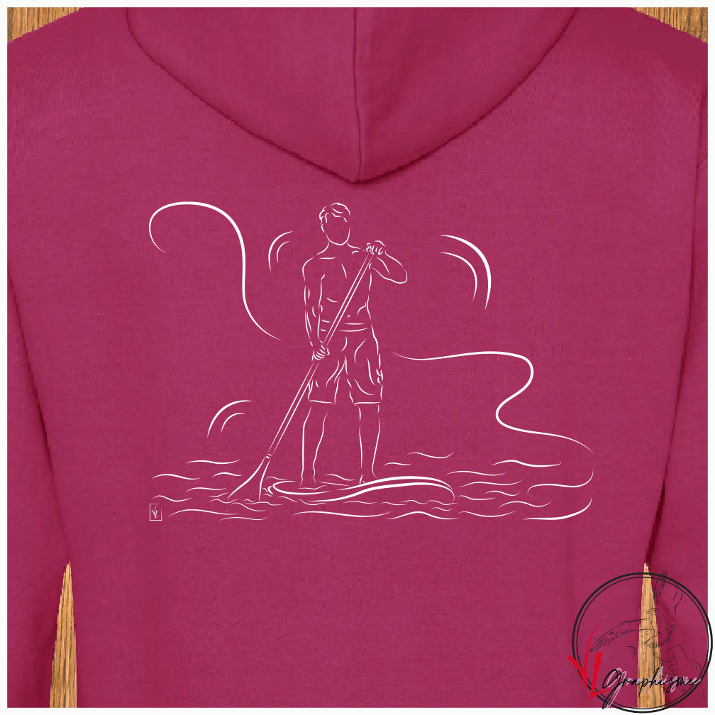 Paddle padle homme mer sweat personnalisé couleur rosed vif Création VLGraphisme Virginie Linard ©