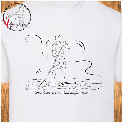 Paddle padle homme mer sport nautique tshirt personnalisé couleur blanc Création VLGraphisme Virginie Linard ©