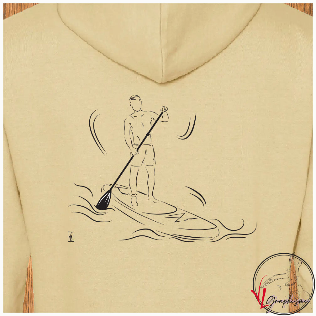 Paddle Sweat-shirt beige personnalisé Création VLGraphisme Virginie Linard ©