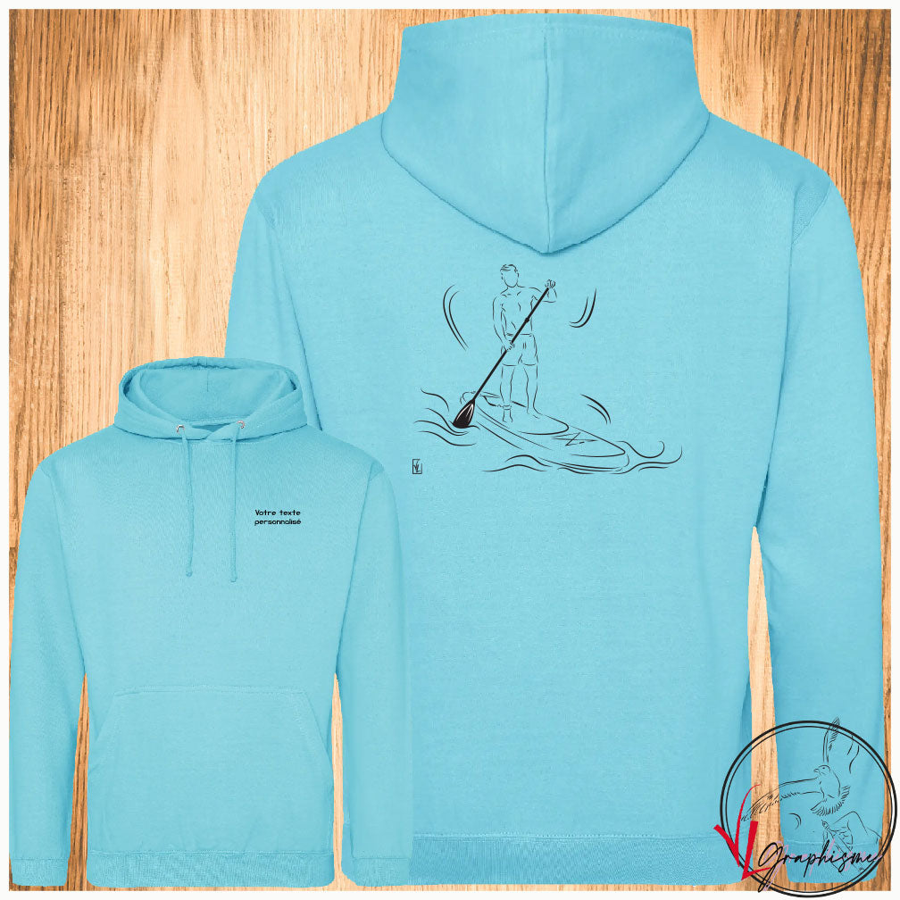 Paddle Sweat-shirt bleu personnalisé Création VLGraphisme Virginie Linard ©