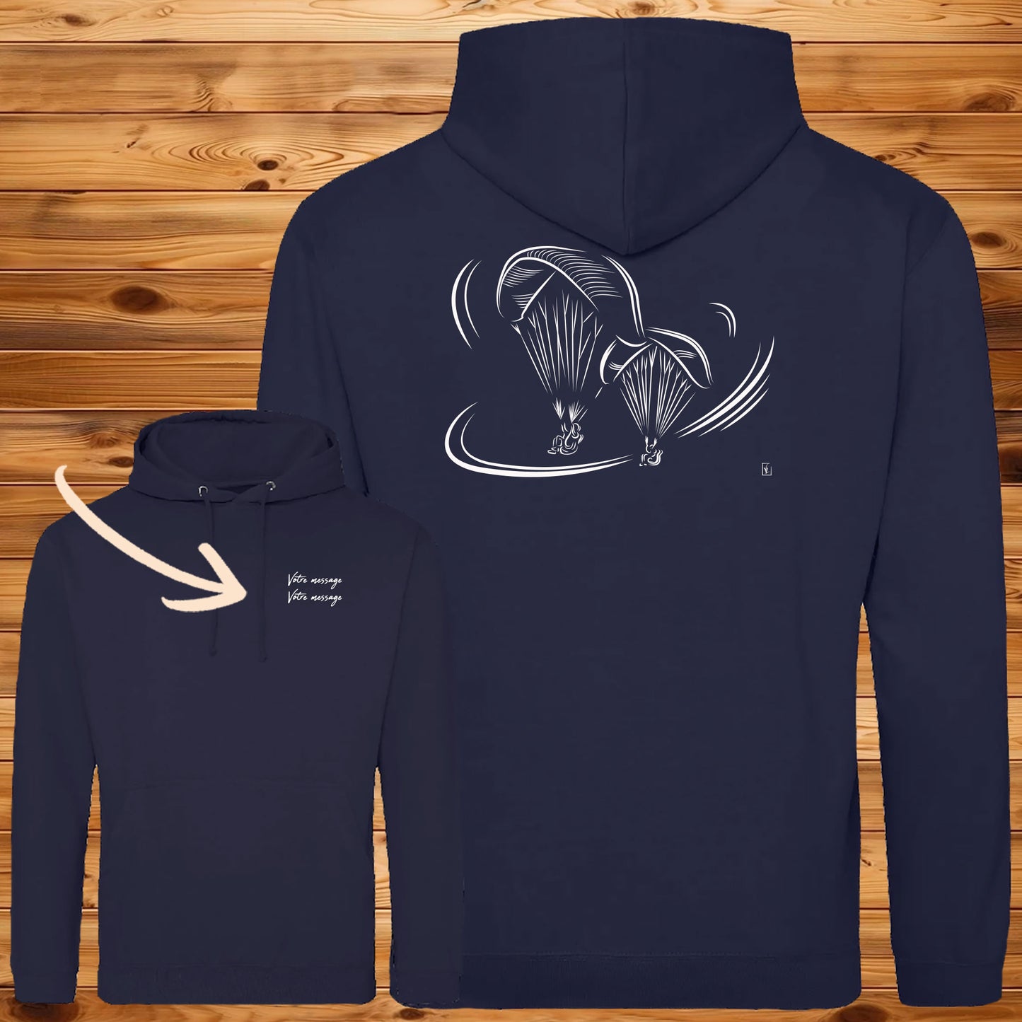 Parapente en duo sur Sweat-shirt - Personnalisable