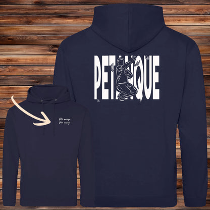 Sweat-shirt bleu Pétanque personnalisable avec graphisme bouliste - Virginie Linard
