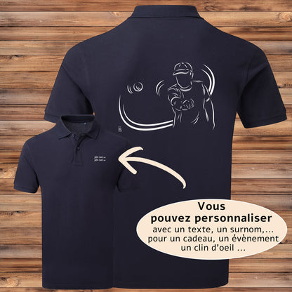 Polo homme pétanque tournoi personnalisable - Cadeau compétiteur - Virginie Linard
