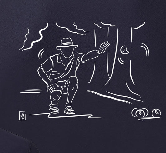 Polo personnalisable avec graphisme pétanque village provençal - Création Virginie Linard