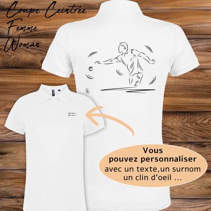 Graphisme Pétanque jeux de boules sur polo à personnaliser avec un texte Création Virginie Linard ©