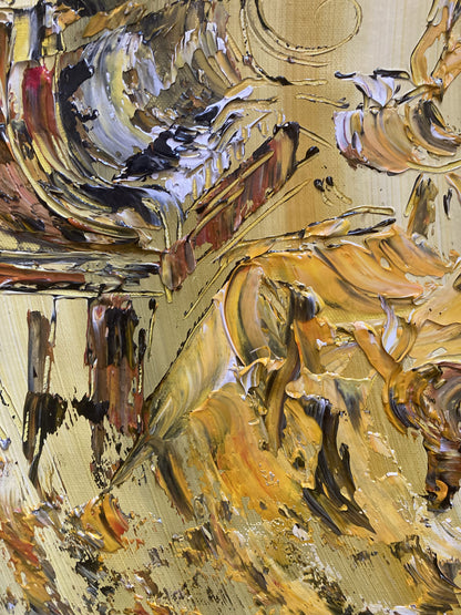 Tableau Pianiste classique femme, piano musique, musicienne. Peinture sur toile format 55x38cm. Création Virginie Linard ©.