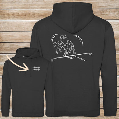 Graphisme ping-pong tennis de table Sweat-shirt noir unisexe. A personnaliser avec un texte. Création Virginie Linard ©.