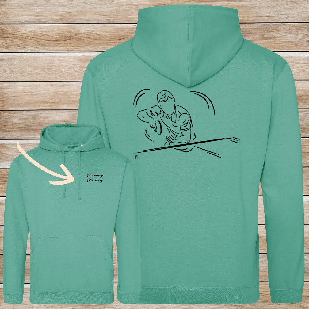 Graphisme ping-pong tennis de table Sweat-shirt printemps unisexe. A personnaliser avec un texte. Création Virginie Linard ©.
