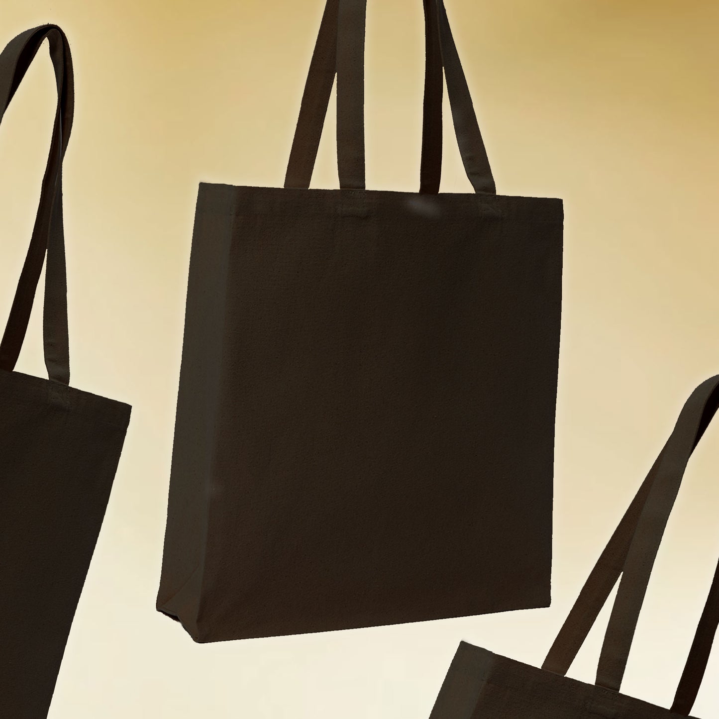 Sac tote bag noir à personnaliser avec un texte.