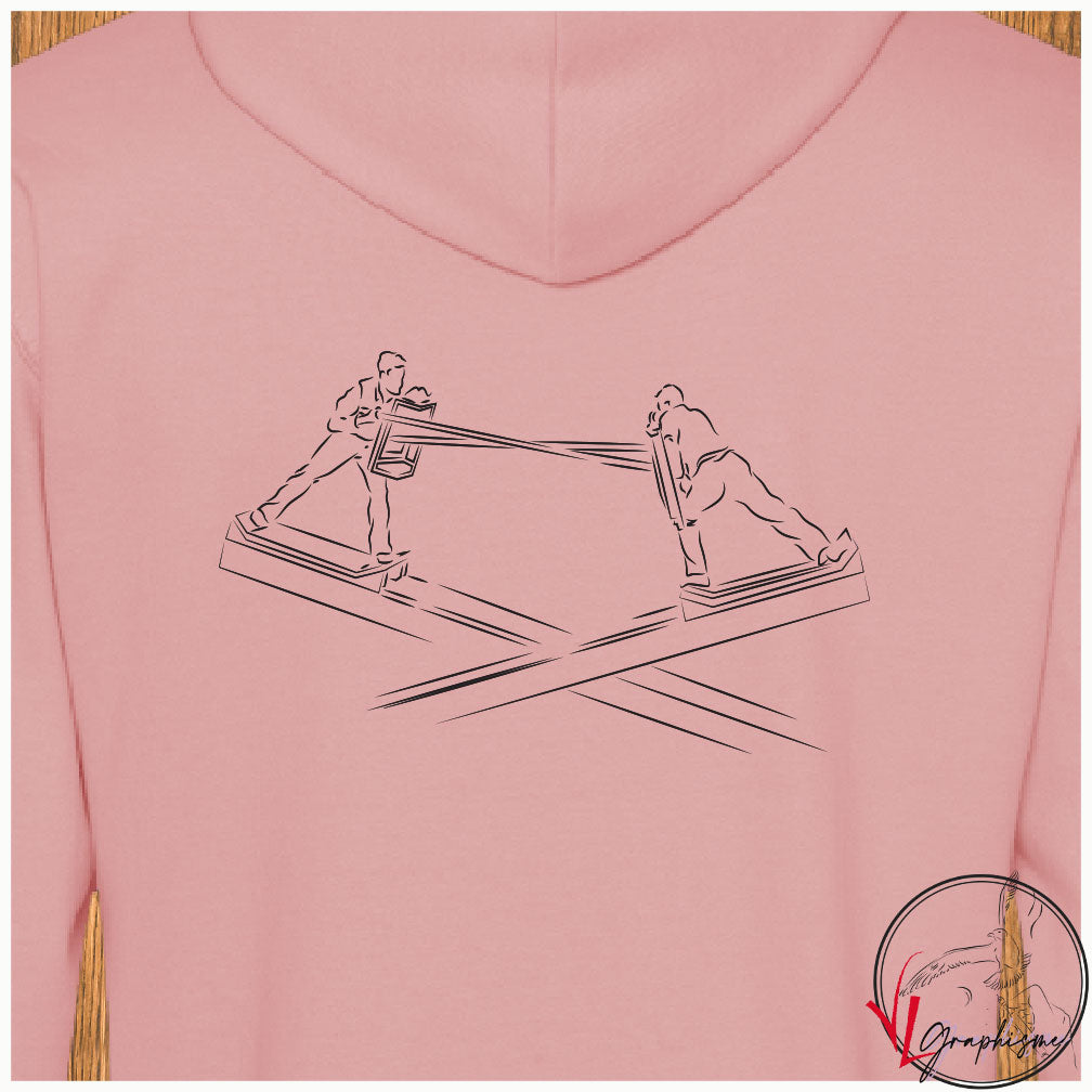 Sète Joutes Saint-Louis deux Jouteurs Sweat-shirt rose personnalisé Création VLGraphisme Virginie Linard ©