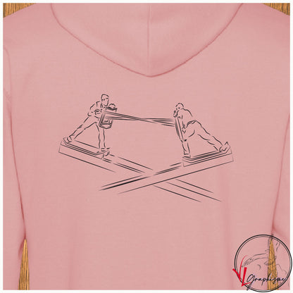 Sète Joutes Saint-Louis deux Jouteurs Sweat-shirt rose personnalisé Création VLGraphisme Virginie Linard ©