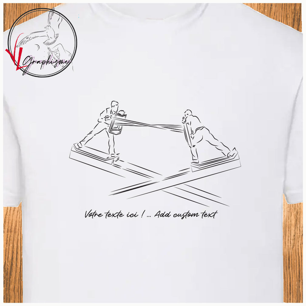 Sète deux jouteurs joutes Saint-Louis T-shirt blanc personnalisé Création VLGraphisme Virginie Linard ©