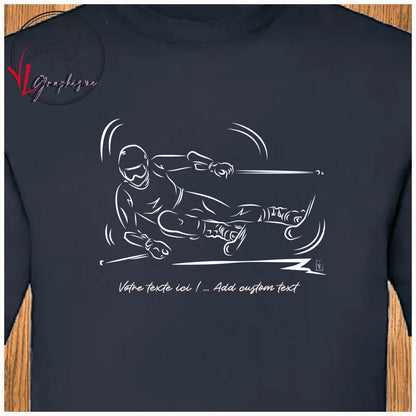 Ski slalom alpin tshirt bleu marine à personnaliser virginielinard.com