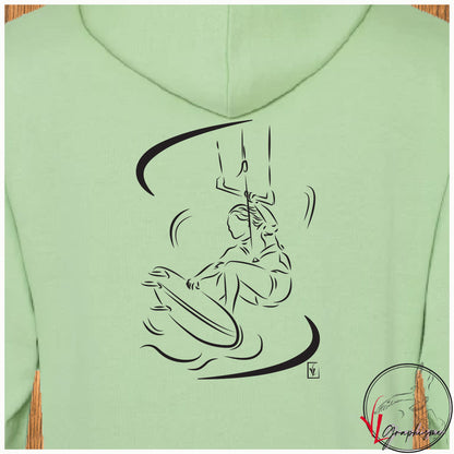 Skysurf Sky surf Mer Océan Sweat-shirt vert personnalisé Création VLGraphisme Virginie Linard ©