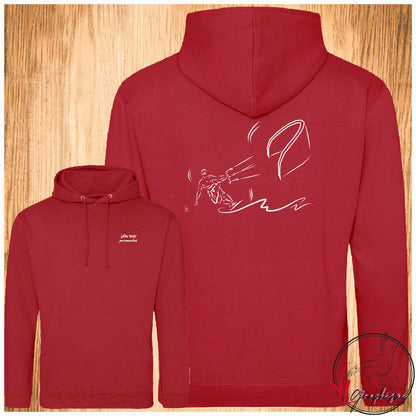 Skysurf Sky voile surf Mer Océan Sweat-shirt rouge personnalisé Création VLGraphisme Virginie Linard ©