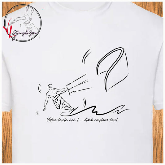 Skysurf sky surf Voile T-shirt blanc personnalisé Création VLGraphisme Virginie Linard ©