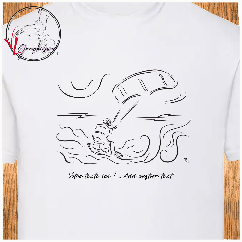 Skysurf skysurfing T-shirt blanc personnalisé Création VLGraphisme Virginie Linard ©