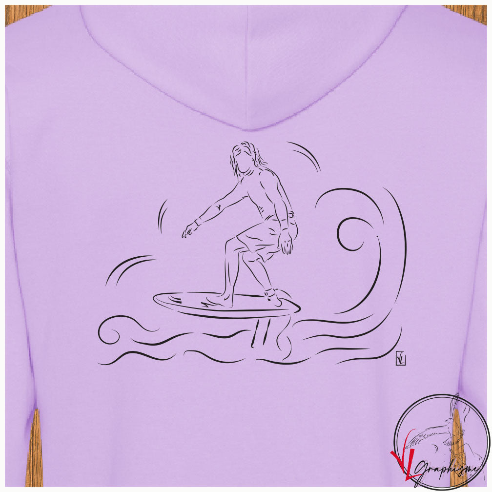 Surfer Surf Mer Océan Sweat-shirt personnalisé Création VLGraphisme Virginie Linard ©