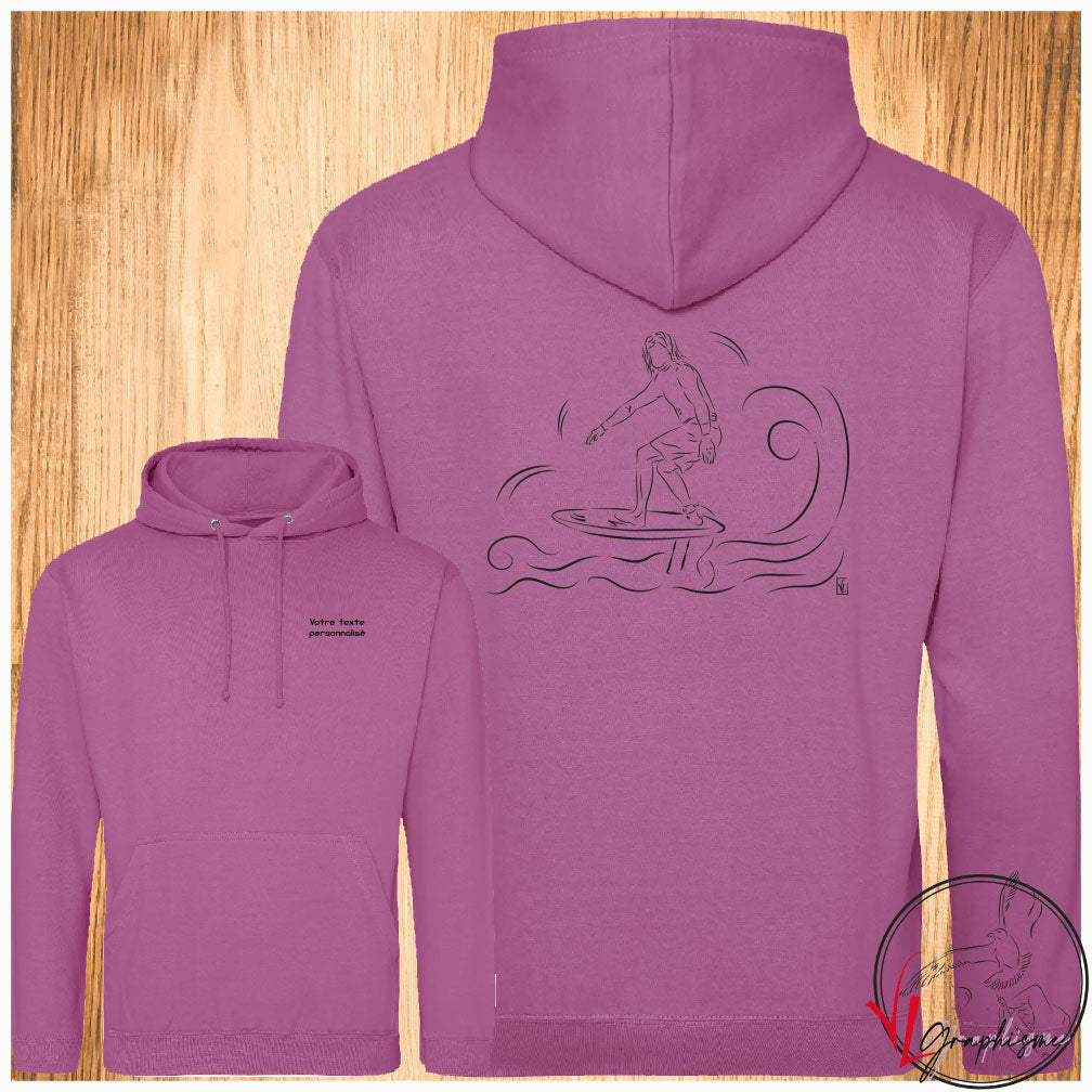 Surfer Surf Mer Océan Sweat-shirt personnalisé Création VLGraphisme Virginie Linard ©