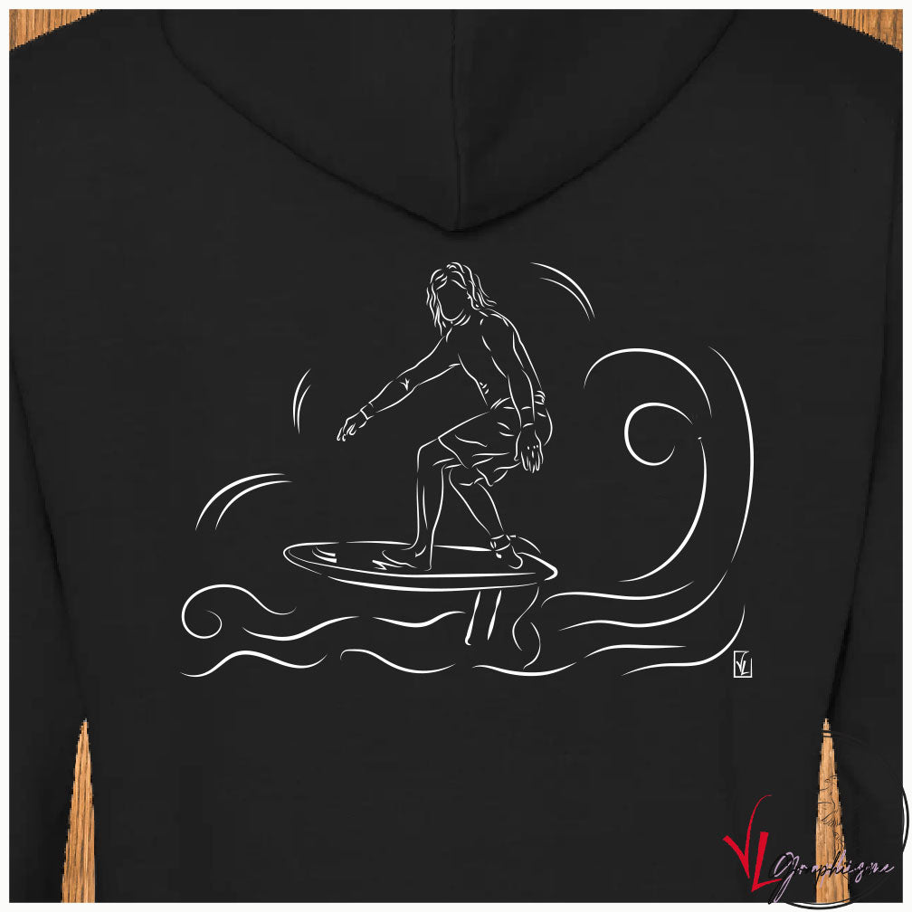 Surfer Surf Mer Océan Sweat-shirt personnalisé Création VLGraphisme Virginie Linard ©