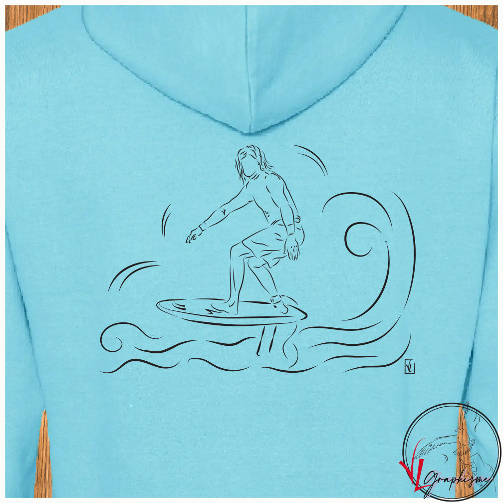 Surfer Surf Mer Océan Sweat-shirt personnalisé Création VLGraphisme Virginie Linard ©