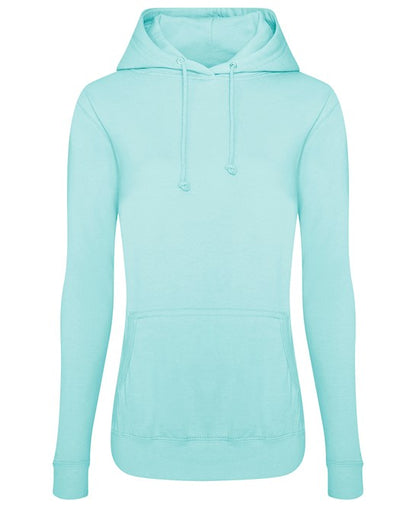 Women's cut hoodie 280g - Heart &amp; back placement - Green blue color chart